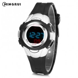 image of MINGRUI 8526013 KIDS DIGITAL MOVT WATCH LED LIGHT DATE DAY CHRONOGRAPH DISPLAY 3ATM WRISTWATCH (BLACK) 0
