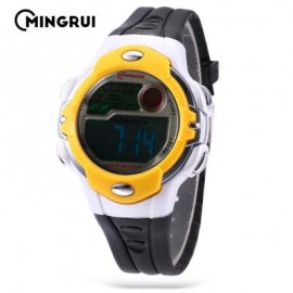 image of MINGRUI MR - 8532033 KIDS DIGITAL MOVT WATCH LED LIGHT DATE DAY CHRONOGRAPH 3ATM WRISTWATCH (YELLOW AND BLACK) 0