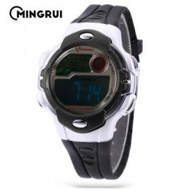 image of MINGRUI MR - 8532033 KIDS DIGITAL MOVT WATCH LED LIGHT DATE DAY CHRONOGRAPH 3ATM WRISTWATCH (BLACK) 0