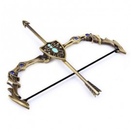 image of POPULAR GAME LOL ASHE THE FROST ARCHER ARROW BOW MODEL TOY DOLL SET CLASSIC COLLECTION DECORATION (GOLDEN) -