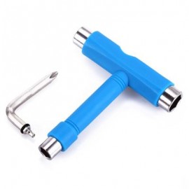 image of SKATEBOARD TOOL ALL IN ONE SCREWDRIVER SOCKET MULTIFUNCTION SKATE T-TOOL (BLUE) 11 x 10 x 2.2 cm