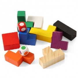 image of COLORFUL PUZZLE EDUCATIONAL WOODEN INTERLOCK TOY NEW YEAR PRESENT (COLORMIX) -