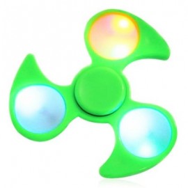image of FIDDLE TOY FIDGET SPINNER WITH COLORFUL FLASHING LED LIGHTS (GREEN) -