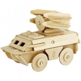 image of ROBOTIME 3D ARMOURED TRUCK WOODEN PUZZLE ENVIRONMENTAL (WOOD) 23.00 x 18.50 x 1.00 cm