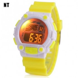 image of NT - 1633 KIDS DIGITAL WATCH DATE DAY ALARM LED LIGHT DISPLAY WRISTWATCH (YELLOW) 0
