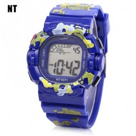 image of NT - 6011 KIDS DIGITAL WATCH DATE DAY ALARM LED LIGHT DISPLAY WRISTWATCH (BLUE) 0