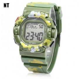 image of NT - 6011 KIDS DIGITAL WATCH DATE DAY ALARM LED LIGHT DISPLAY WRISTWATCH (GREEN) 0