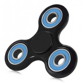 image of TRILATERAL PATTERN ABS HAND SPINNER STEEL BEARINGS FINGER TOY (BLACK AND BLUE) -
