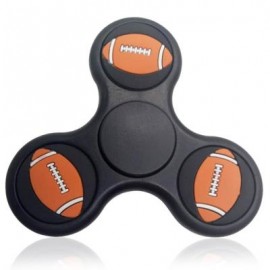 image of STRESS RELIEF TOY RUGBY PATTERN TRIANGLE FIDGET FINGER SPINNER (BLACK) -