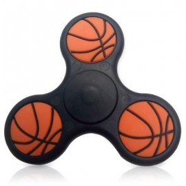 image of STRESS RELIEF TOY BASKETBALL PATTERN TRIANGLE FIDGET FINGER SPINNER (BLACK) -