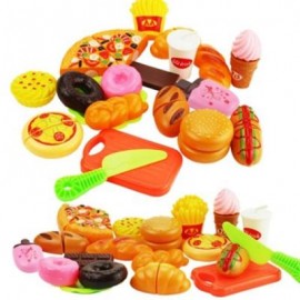 image of CUTTING FRUIT VEGETABLE PRETEND PLAY CHILDREN KID EDUCATIONAL TOY SET FOR KITCHEN COOKING (COLORMIX) 0