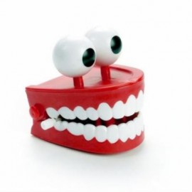 image of FUNNY BIG TOOTH CLOCKWORK TOY CUTE FLASHING TEETH BITE FINGER NOVELTY JOKES TOYS (RED) 0