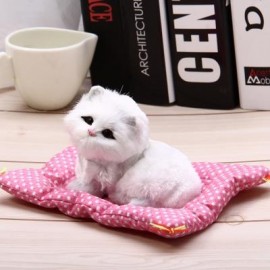 image of SIMULATION SLEEPING CAT CRAFT TOY WITH SOUND (SEAT CAT WHITE) -