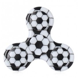 image of FIDDLE TOY PLASTIC SOCCER PATTERNED FIDGET SPINNER (BLACK WHITE) -