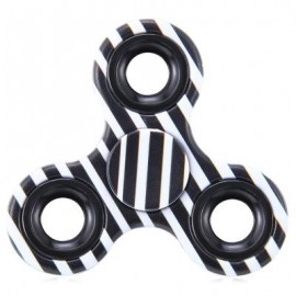 image of FOCUS TOY TRIANGLE STRIPED FINGER GYRO FIDGET SPINNER (BLACK) -