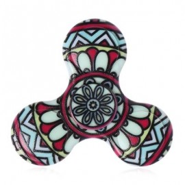 image of FIDDLE TOY PLASTIC MANDALA PATTERNED FIDGET SPINNER (BLACK) -