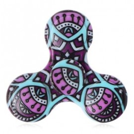 image of FIDDLE TOY PLASTIC MANDALA PATTERNED FIDGET SPINNER (PURPLE) -