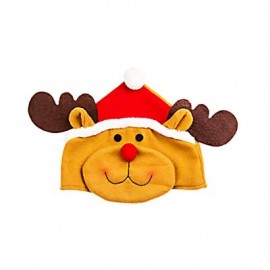 image of LOVELY CARTOON CHRISTMAS HAT GIFT DECORATION ORNAMENT SUPPLY FOR HOLIDAY PARTY (COLORMIX, ELK) Elk