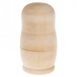 image of DIY UNPAINTED WOODEN RUSSIAN NESTING DOLLS ARTWARE MATRYOSHKA TOY (LIGHT BROWN) -