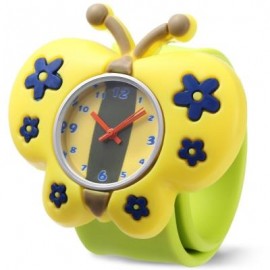 image of CUTE CHILDREN QUARTZ WATCH SILICONE STRAP BUTTERFLY SHAPE CASE WRISTWATCH (YELLOW) 0