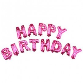 image of ALPHABET LETTERS ALUMINUM FOIL BALLOONS HAPPY BIRTHDAY PARTY DECORATION (PINK) -