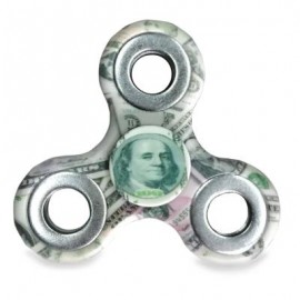image of MONEY PRINT FINGER GYRO THREE HOLES FIDGET SPINNER (TURQUOISE) -
