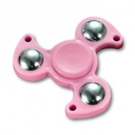 image of PLASTIC FINGER GYRO STRESS RELIEF TOY STEEL BALL FIDGET SPINNER (PINK) -