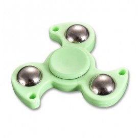 image of PLASTIC FINGER GYRO STRESS RELIEF TOY STEEL BALL FIDGET SPINNER (GREEN) -