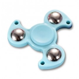 image of PLASTIC FINGER GYRO STRESS RELIEF TOY STEEL BALL FIDGET SPINNER (LIGHT BLUE) -