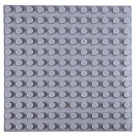 image of 192 X 192MM SMALL BUILDING BLOCK BASE PLATE KIDS EDUCATIONAL TOY (GRAY) -