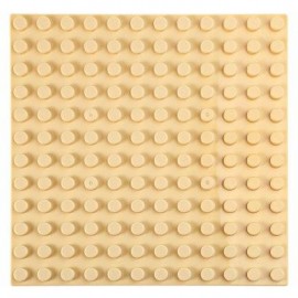 image of 192 X 192MM SMALL BUILDING BLOCK BASE PLATE KIDS EDUCATIONAL TOY (BEIGE) -