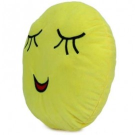image of 33CM EMOJI SMILEY EMOTION ROUND THROW PILLOW STUFFED PLUSH SOFT TOY (YELLOW) ANGRY