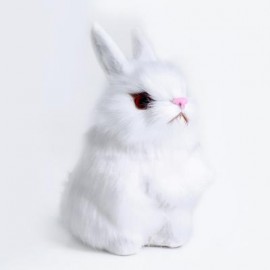 image of LOVELY MINI SIMULATION RABBIT DOLL PLUSH TOY BIRTHDAY CHRISTMAS GIFT FOR BABY (WHITE) -