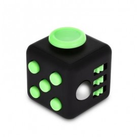 image of FIDGET MAGIC CUBE STYLE STRESS RELIEVER PRESSURE REDUCING TOY FOR OFFICE WORKER (BLACK AND GREEN) -