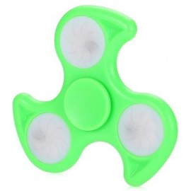 image of ABS TRIANGLE FIRE WHEEL FIDGET SPINNER WITH LED LIGHT ADHD FOCUS ANXIETY RELIEF TOY (GREEN) -