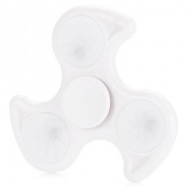 image of ABS TRIANGLE FIRE WHEEL FIDGET SPINNER WITH LED LIGHT ADHD FOCUS ANXIETY RELIEF TOY (WHITE) -