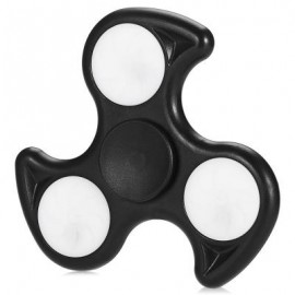 image of ABS TRIANGLE FIRE WHEEL FIDGET SPINNER WITH LED LIGHT ADHD FOCUS ANXIETY RELIEF TOY (BLACK) -