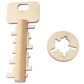 image of BAMBOO UNLOCK KEY PUZZLE EDUCATIONAL INTELLIGENCE PRESCHOOL TOY GIFT FOR KIDS CHILDREN ADULT (WOOD) -