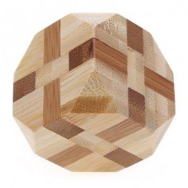image of 3D INTERLOCKING TETRAKAIDECAHEDRON WOODEN BURR PUZZLE KONG MING IQ BRAIN TEASER INTELLIGENT TOY (COLORMIX) -