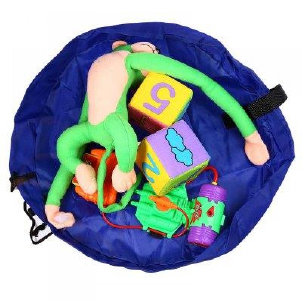 PORTABLE BABY PLAY MAT TOY FAST CLEANUP STORAGE BAG OUTDOOR FLOOR BLANKET 45CM (BLUE) - PORTABLE BABY PLAY MAT TOY FAST CLEANUP STORAGE BAG OUTDOOR FLOOR BLANKET 45CM (BLUE) -