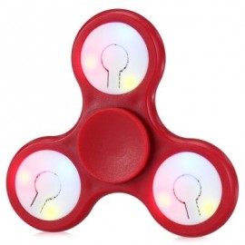 image of MULTI-COLOR PUSH BUTTON LED TRI-WING ABS FIDGET SPINNER WITH THREE FLASHING MODES FUNNY STRESS RELIEVER ADULT FIDGETING TOY (RED) -