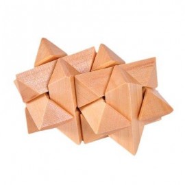 image of WOODEN KONG MING LU BAN LOCK BALL IQ BRAIN TEASER MAGIC CUBE INTELLIGENT TOY (YELLOW OCHER) -