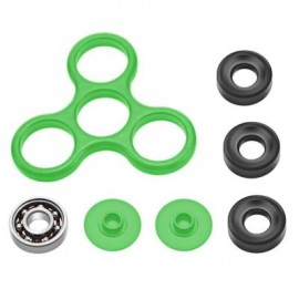 image of DIY HOMOCHROMY TRILATERAL PATTERN ABS HAND SPINNER FINGER TOY (GRASS GREEN) BLACK IRON