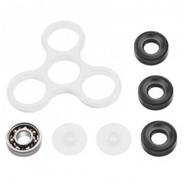 image of DIY HOMOCHROMY TRILATERAL PATTERN ABS HAND SPINNER FINGER TOY (WHITE) BLACK IRON