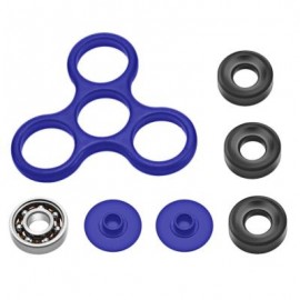 image of DIY HOMOCHROMY TRILATERAL PATTERN ABS HAND SPINNER FINGER TOY (BLUE) BLACK IRON