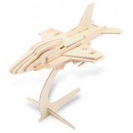 image of SEALAND G - P040 WOODEN 3D AIRCRAFT FIGHTER PLANE MODEL SIMULATION CONSTRUCTION KIT TOY (APRICOT) -