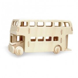 image of ROBOTIME BUS 3D WOODEN PUZZLE ENVIRONMENTAL ASSEMBLE TOY EDUCATIONAL GAME (WOOD) -