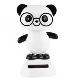 image of SOLAR ENERGY SHAKING PANDA HOUSE DECORATION CHRISTMAS GIFT (WHITE AND BLACK) -