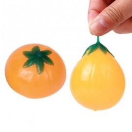image of NOVELTY ELASTIC SQUEEZE PUMPKIN STRESS RELEASE VENT RELAX TOY FOR KID (YELLOW) -