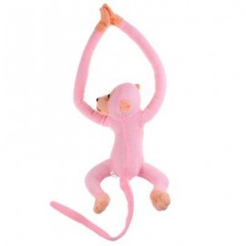 image of LONG ARM HANGING MONKEY PLUSH TOY STUFFED ANIMAL DOLL (SHALLOW PINK) 18.00 x 33.00 x 9.00 cm